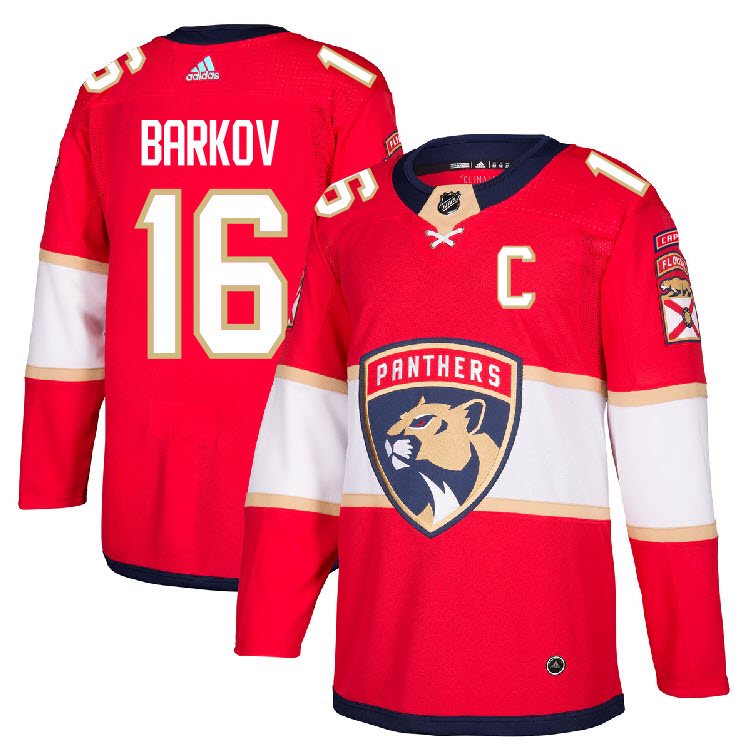 Men's Adidas Florida Panthers #16 Aleksander Barkov Red Stitched NHL Jersey